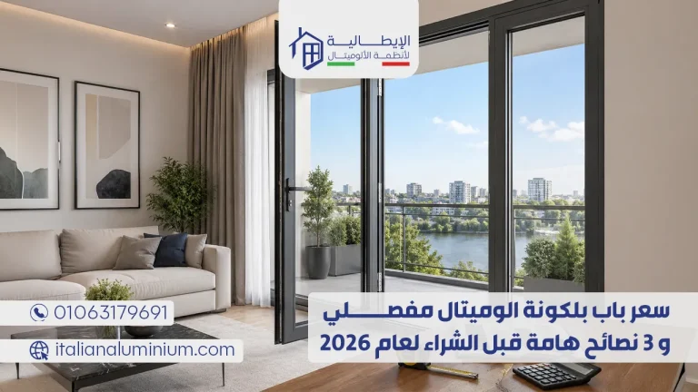 سعر باب بلكونة الوميتال مفصلي